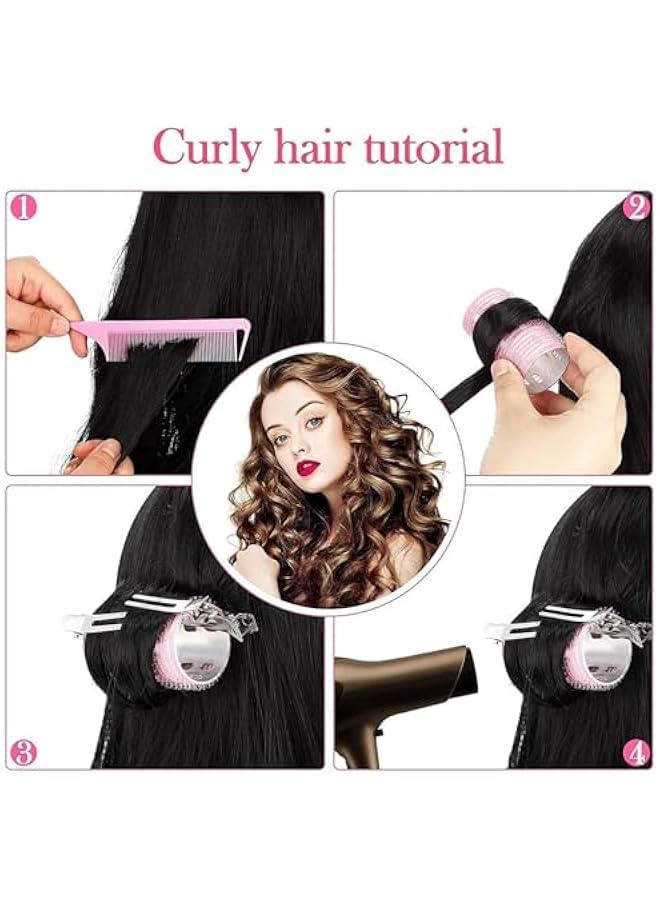 مجموعة بكرات شعر حرارية ذاتية الإمساك من الألومنيوم مع 18 مشبك ومشط تصفيف لتصفيف الشعر للنساء من تراسل، 37 قطعة - Image 4